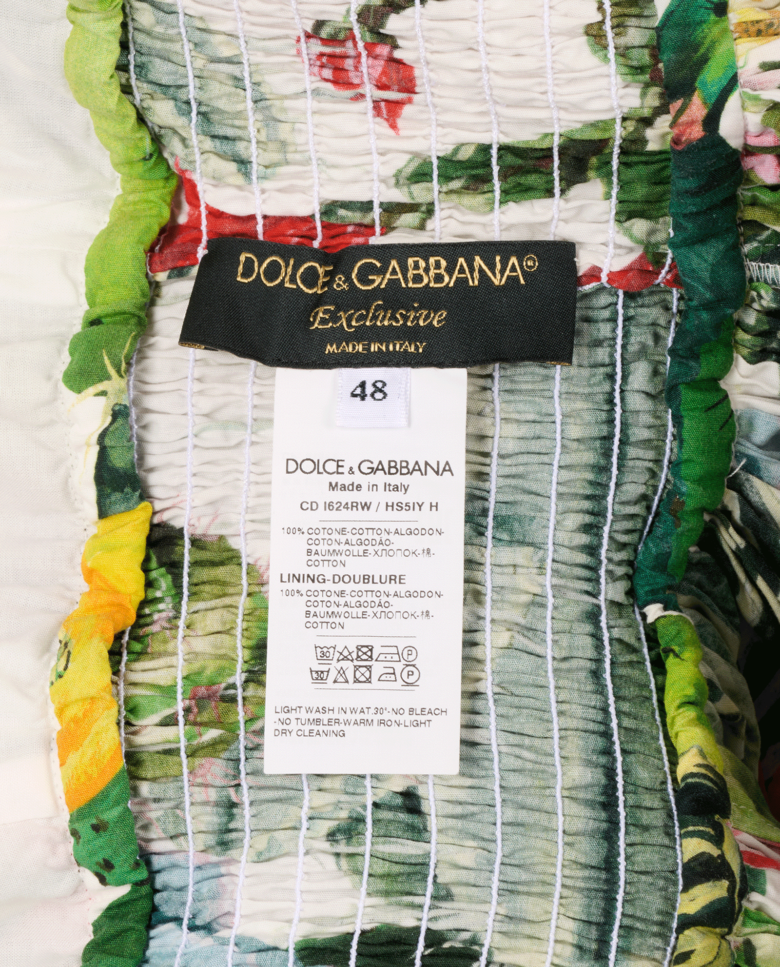 Dolce & Gabbana Floral Dress, &pound;220, Clothing, Green/Yellow, Cotton, Other view