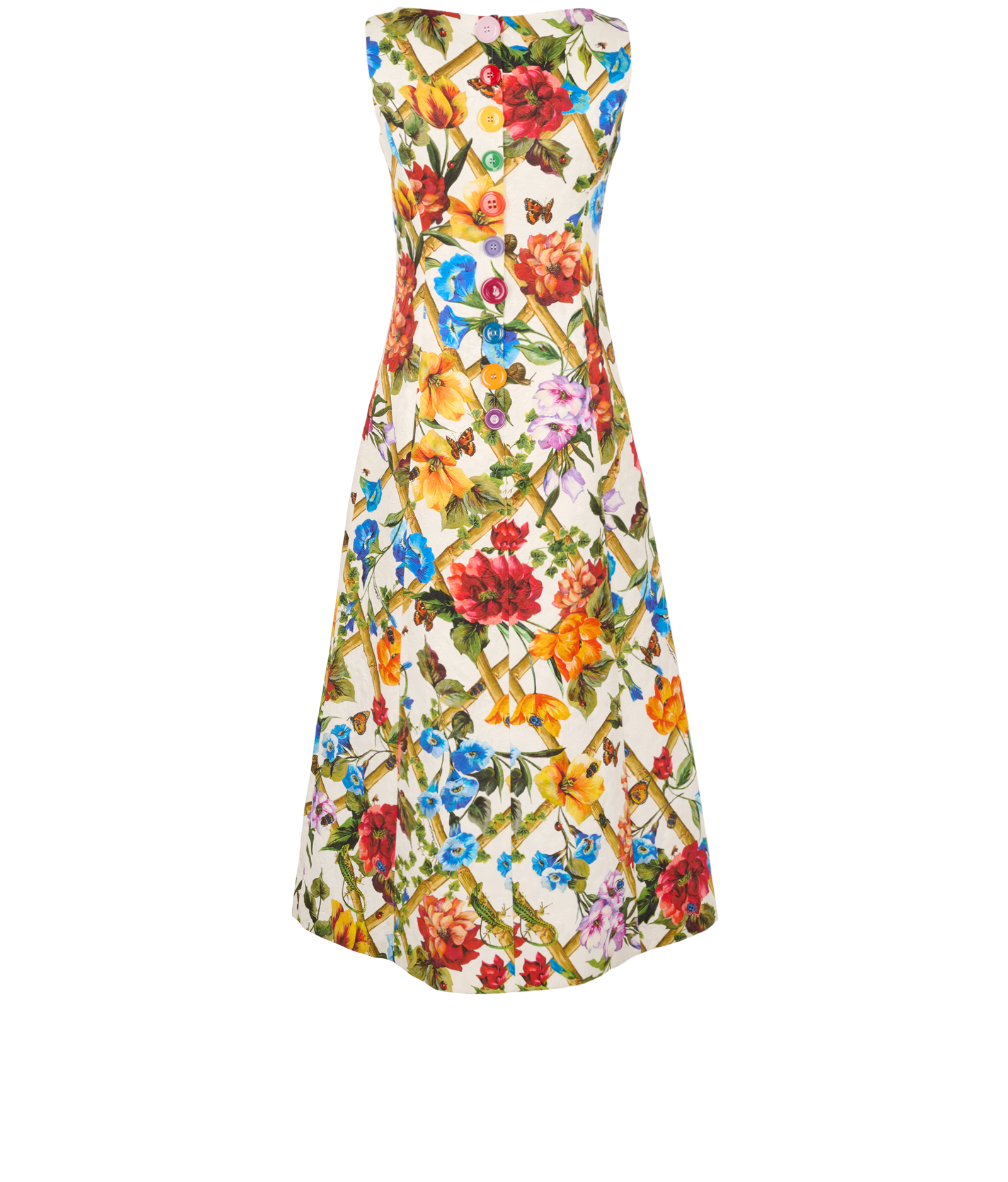 Dolce & Gabbana Floral Sleeveless Dress, &pound;175, Clothing, White, Lace (Cotton), Back view