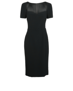 Dolce & Gabbana Square Neck Midi Dress, Viscose, Black, UK12, 3*