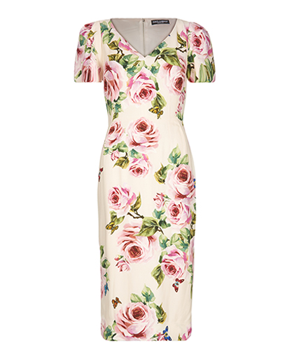 Dolce & Gabbana Cap Sleeve Long Floral Dress, front view