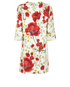 Dolce and Gabbana Poppy Shift Dress, &pound;90, Clothing, Red/White, Viscose, Back view