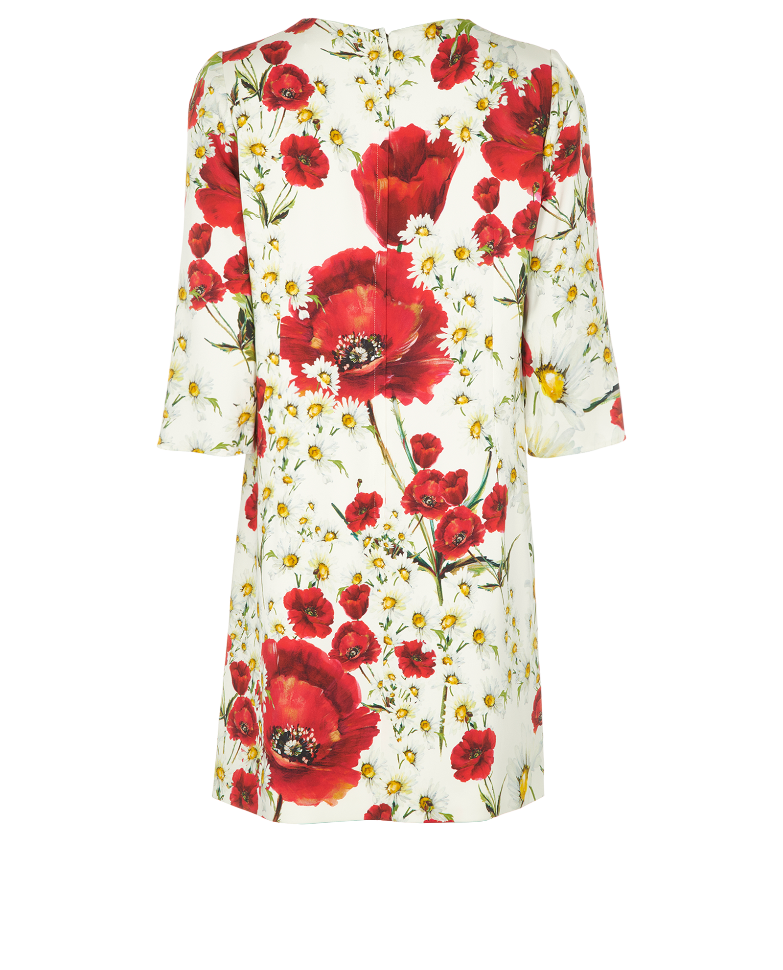 Dolce and Gabbana Poppy Shift Dress, &pound;90, Clothing, Red/White, Viscose, Back view