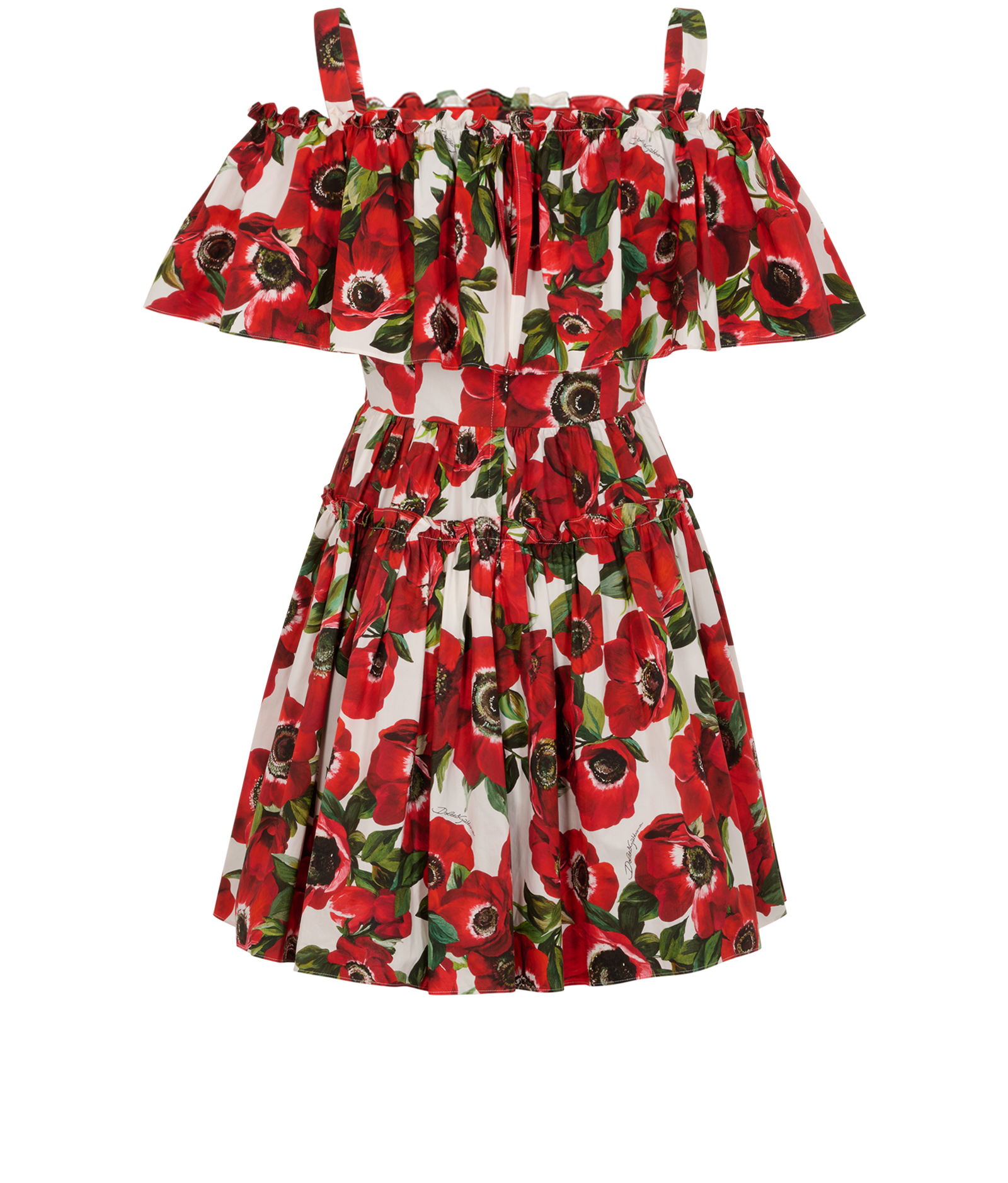 Dolce & Gabbana Anemone Mini Dress, &pound;350, Clothing, Red/White, Cotton, Back view