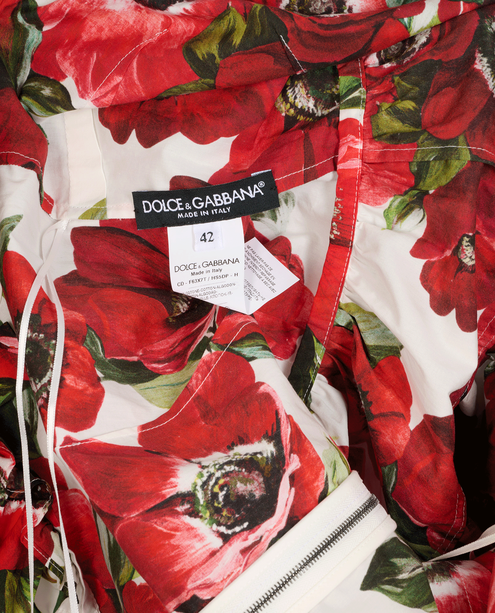 Dolce & Gabbana Anemone Mini Dress, &pound;350, Clothing, Red/White, Cotton, Other view