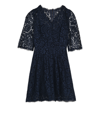 Dolce & Gabbana Lace Dress, £190, Clothing, Navy, Silk, Front view
