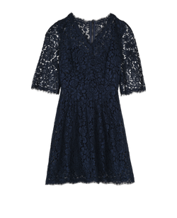 Dolce & Gabbana Lace Dress, Silk, Navy, UK6, 2*