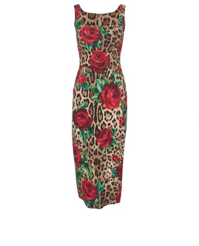 Dolce & Gabbana Leopard Print Midi Dress, front view