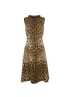 Dolce & Gabbana Leopard Print Sleeveless Dress, &pound;350, Clothing, Brown/Cream, Viscose, Front view