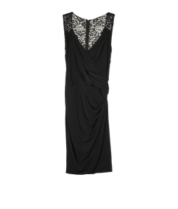 Dolce and Gabbana Lace Midi Dress, Viscose, Black, UK8, 2*