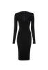 Dolce & Gabbana Sweetheart Neckline Midi Dress, &pound;250, Clothing, Black, Elastane/Polyester (Polymer)/Viscose, Front view