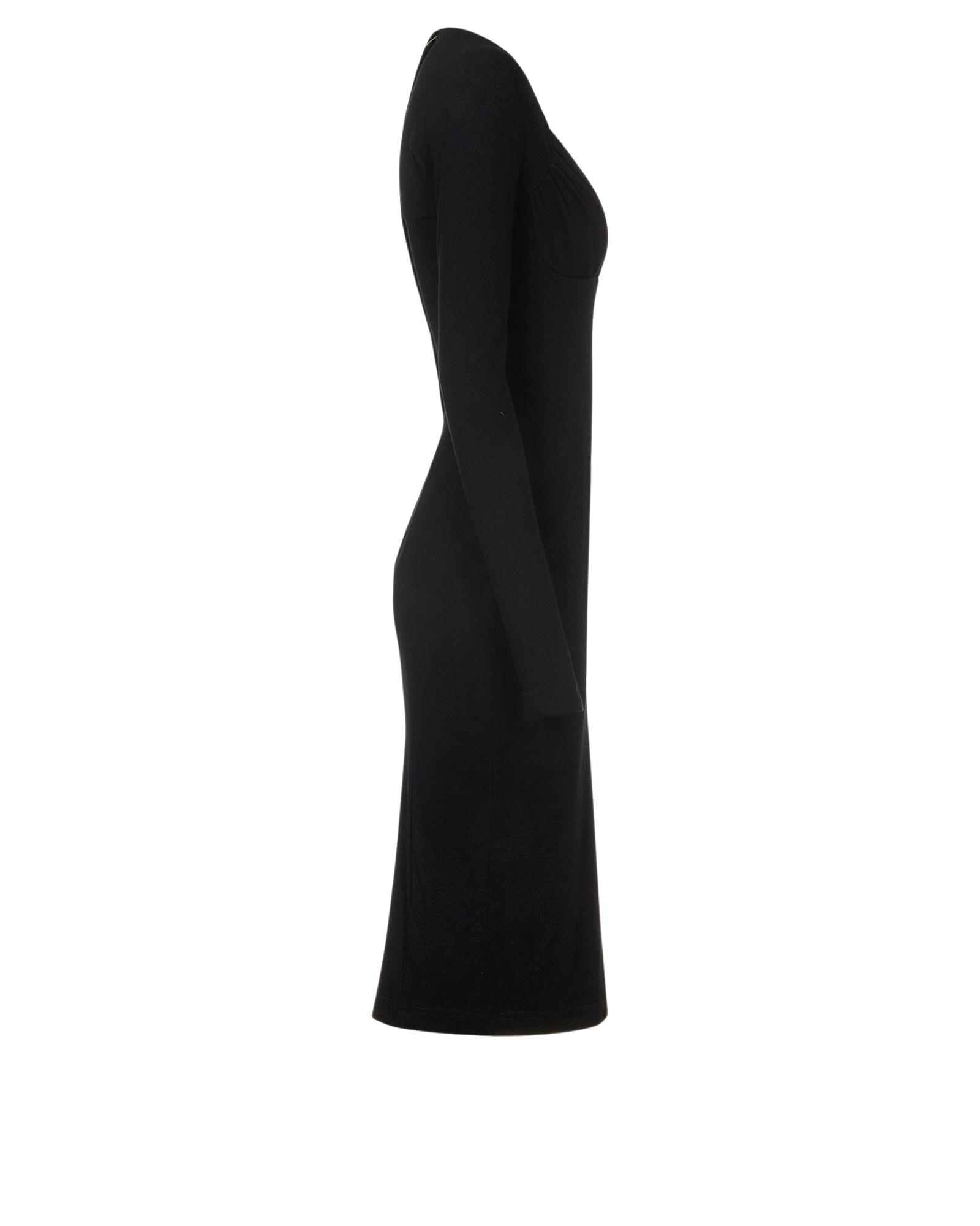 Dolce & Gabbana Sweetheart Neckline Midi Dress, &pound;250, Clothing, Black, Elastane/Polyester (Polymer)/Viscose, Side view
