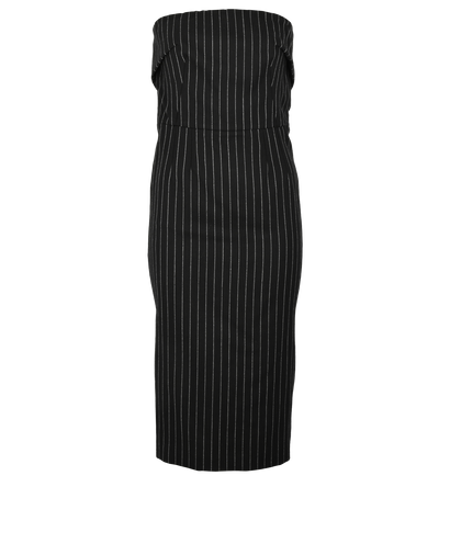 Dolce & Gabbana Pinstriped Strapless Dress, £150, Clothing, Black, Wool, Front view