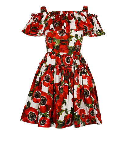 Dolce & Gabbana Floral Dress, £295, Clothing, Red/White, Cotton, Front view