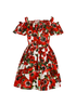 Dolce & Gabbana Floral Dress, £295, Clothing, Red/White, Cotton, Back view