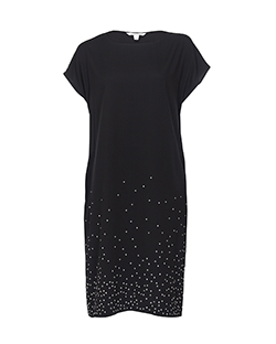 Diane Von Furstenberg Harriet Embellished Dress, Silk Mix, Black, UK 8