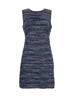Diane Von Furstenberg Boucle Dress, Cotton, Blue, UK 14