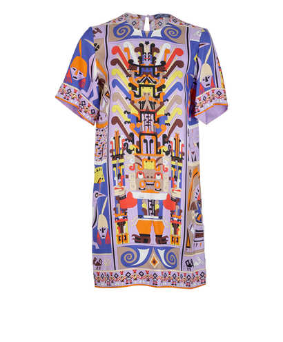 Emilio Pucci Printed Shift Dress, &pound;250, Clothing, Purple, Silk, Front view