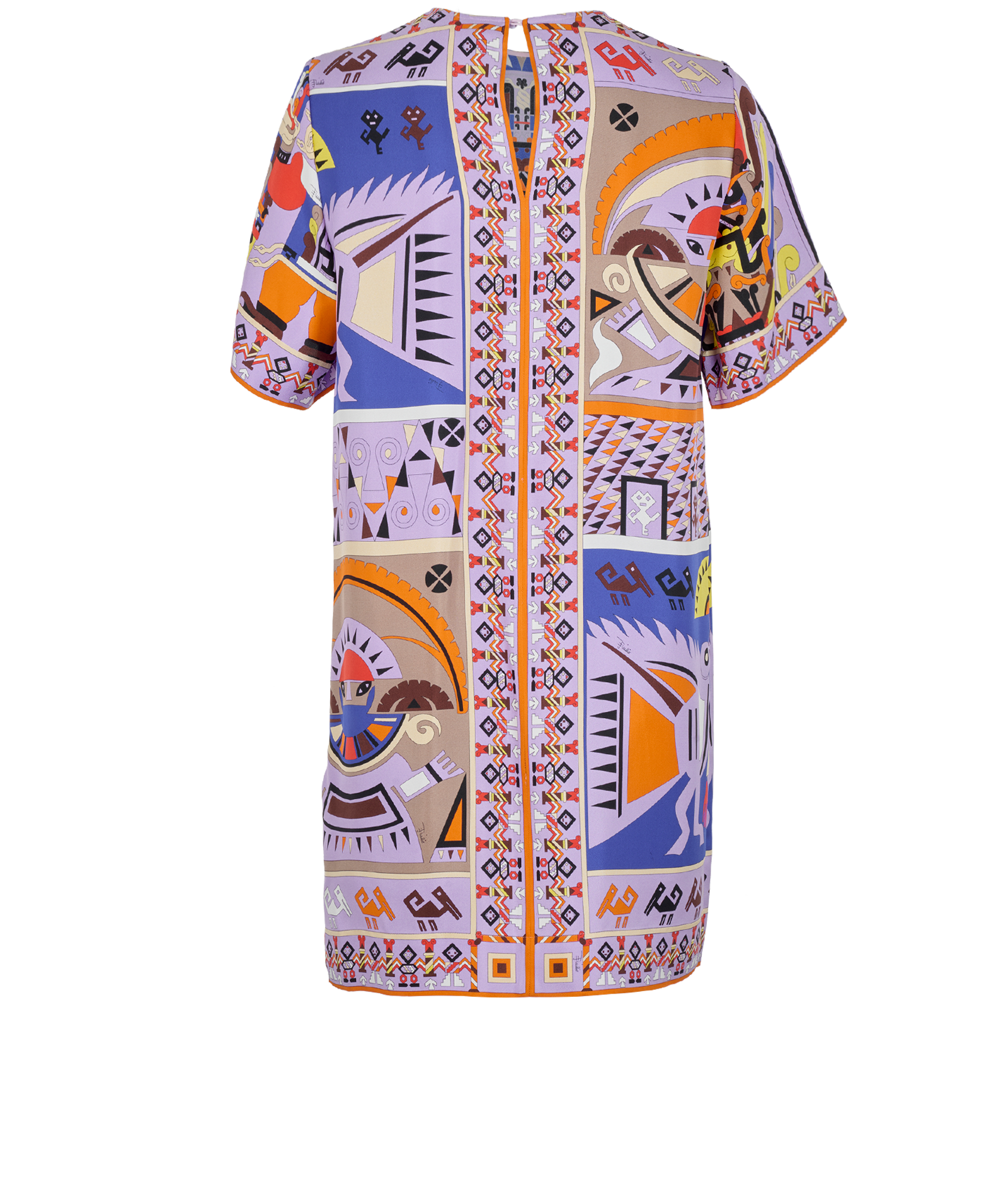 Emilio Pucci Printed Shift Dress, &pound;250, Clothing, Purple, Silk, Back view