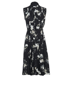 Erdem Floral Midi Dress, Silk, Black, UK 8, 3*