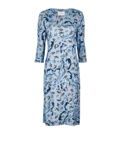 Erdem Floral Midi Dress, Viscose, Blue, Sz 16, 3*