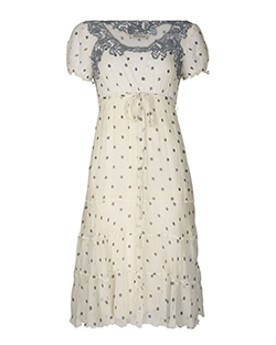 Ermanno Scervino Polka Dot Lace Dress, Silk, Black/White, UK 16