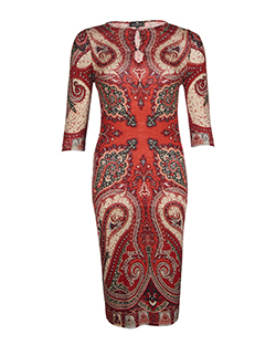 Etro Bodycon Dress, Wool, Red/Print, UK 12