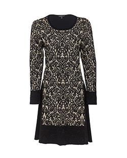 Etro Gold Detail Dress, Wool, Black, UK 16