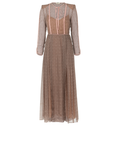 Fendi Slip-Included Dress, &pound;350, Clothing, Brown/Pink, Silk/Viscose, Front view