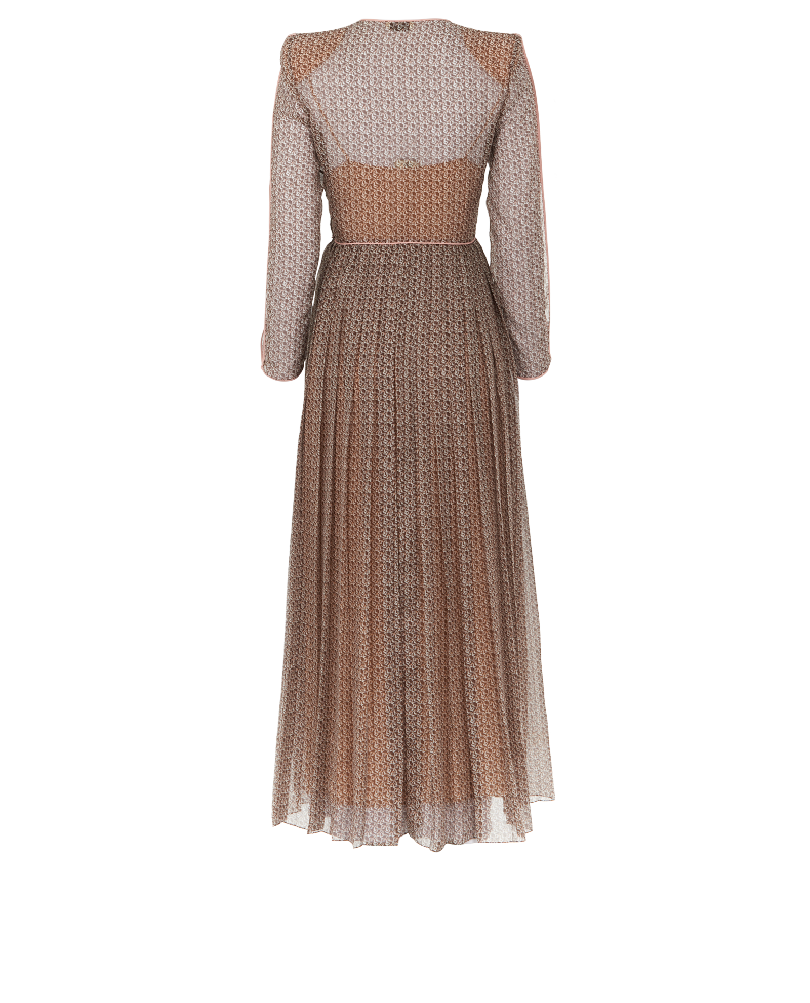 Fendi Slip-Included Dress, &pound;350, Clothing, Brown/Pink, Silk/Viscose, Back view
