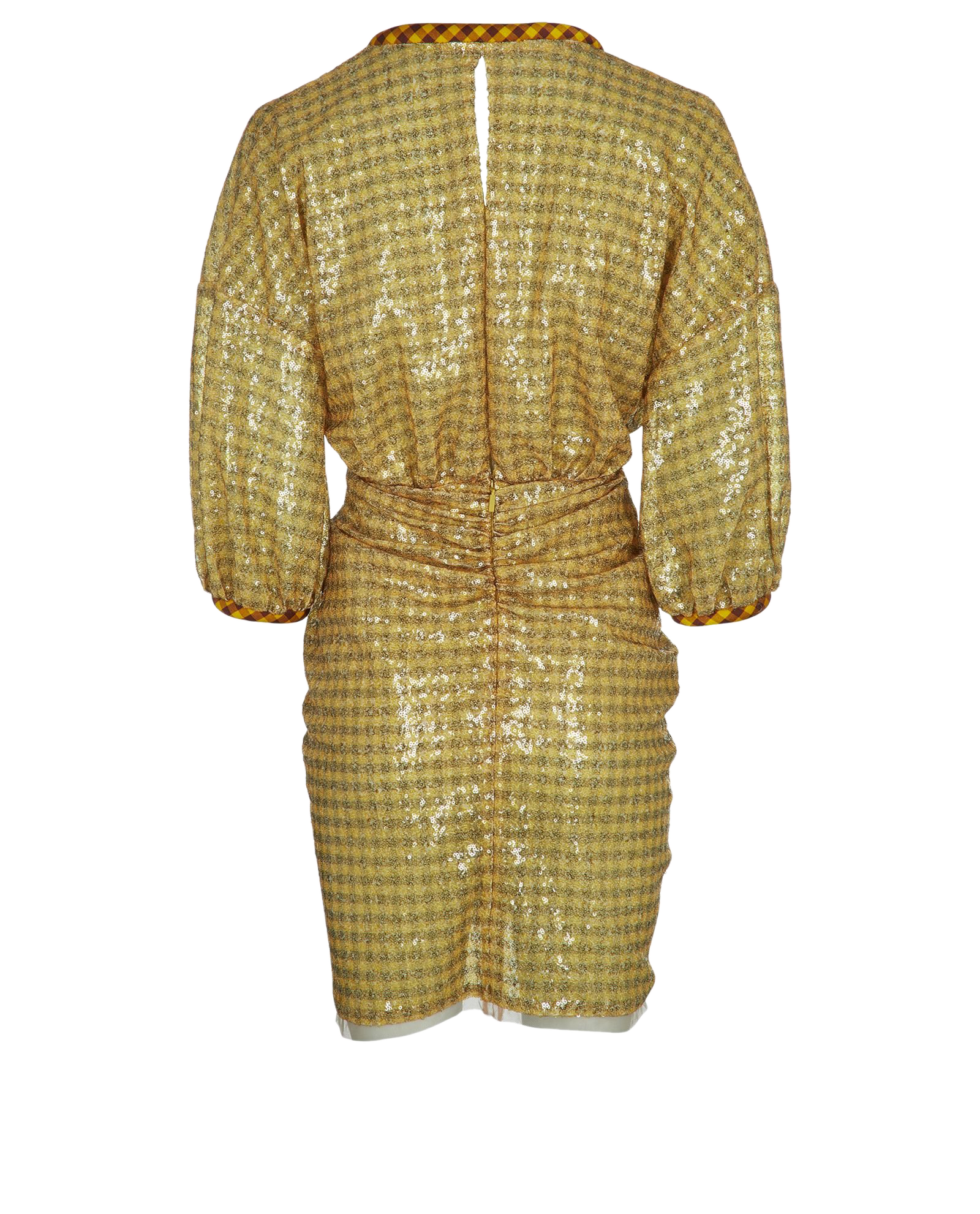 Fendi Gingham Sequin Dress, &pound;150, Clothing, Yellow, Polyester (Polymer), Back view