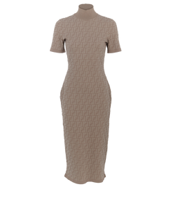Fendi Zucca Dress, Viscose/Poly, Taupe, UK 10, 3*
