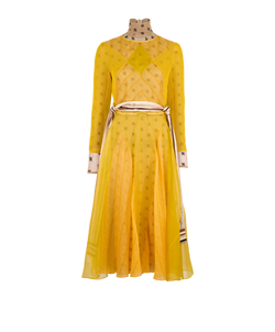 Fendi Organza Dress, Polyester, Yellow, UK12, 4*