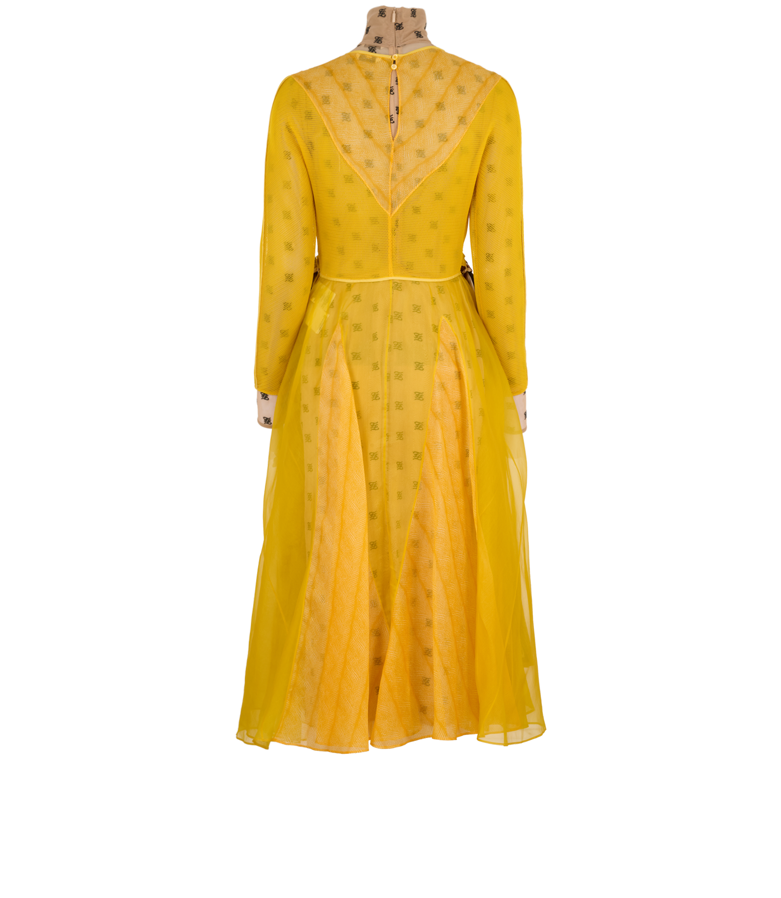Fendi Organza Dress, &pound;650, Clothing, Yellow, Polyester (Polymer), Back view