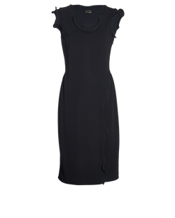 Fendi Ruffle Dress, Acetate, Black, UK 12, 3*