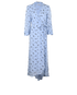 Ganni Georgette Maxi Wrap Dress, £60, Clothing, Blue, Viscose, Front view
