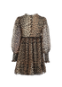 Ganni Animalier Pleated Dress - UK6, back view