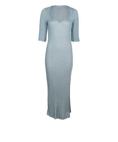 Ganni Metallic Effect Knitted Dress, front view