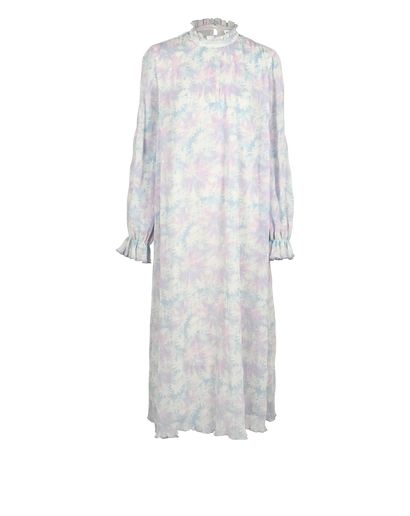Ganni Pleated Long Dress, &pound;40, Clothing, Blue/Purple, Polyester (Polymer), Front view