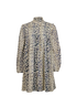 Ganni Animal Print Pleated Dress, &pound;50, Clothing, Cream, Cotton, Front view