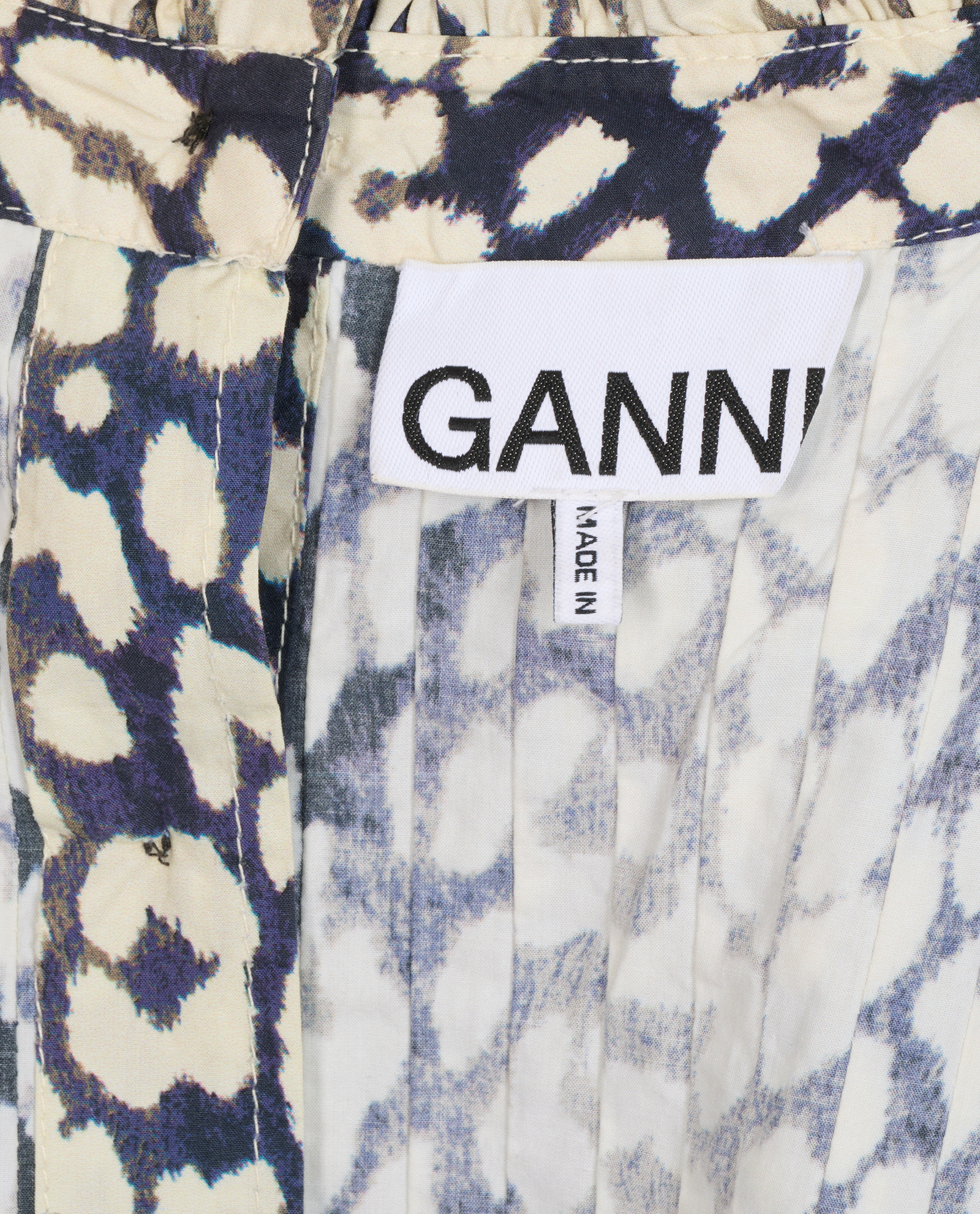 Ganni Animal Print Pleated Dress, &pound;50, Clothing, Cream, Cotton, Other view