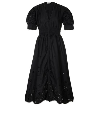 Ganni Broderie Anglaise Smock Midi Dress, front view
