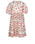 Ganni Pleated Gerogette Rose Print Mini Dress, front view