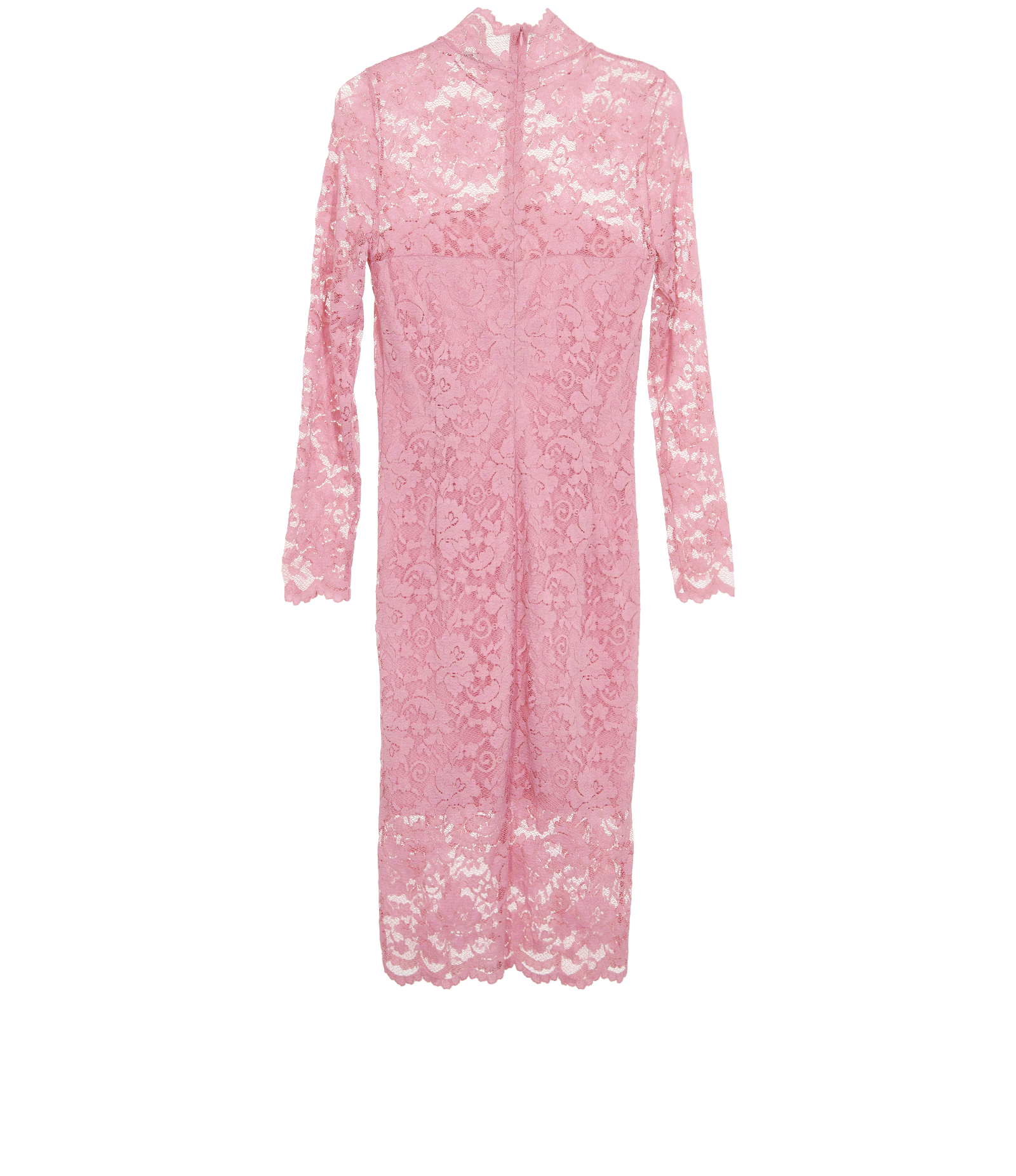 Ganni Lace Detail Dress, &pound;70, Clothing, Pink, Polyester (Polymer), Back view