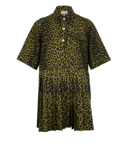 Ganni Jacquard Leopard Mini Dress, front view