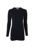 Ganni Striped Jumper Dress, &pound;65, Clothing, Navy, Cotton, Front view