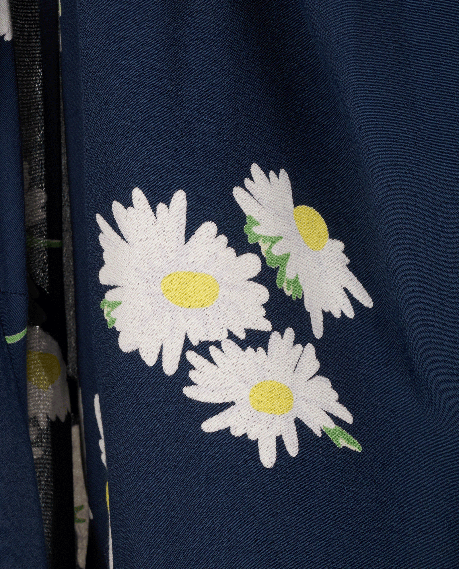 Ganni Daisy Print Wrap Dress, &pound;60, Clothing, Navy, Viscose, Other view