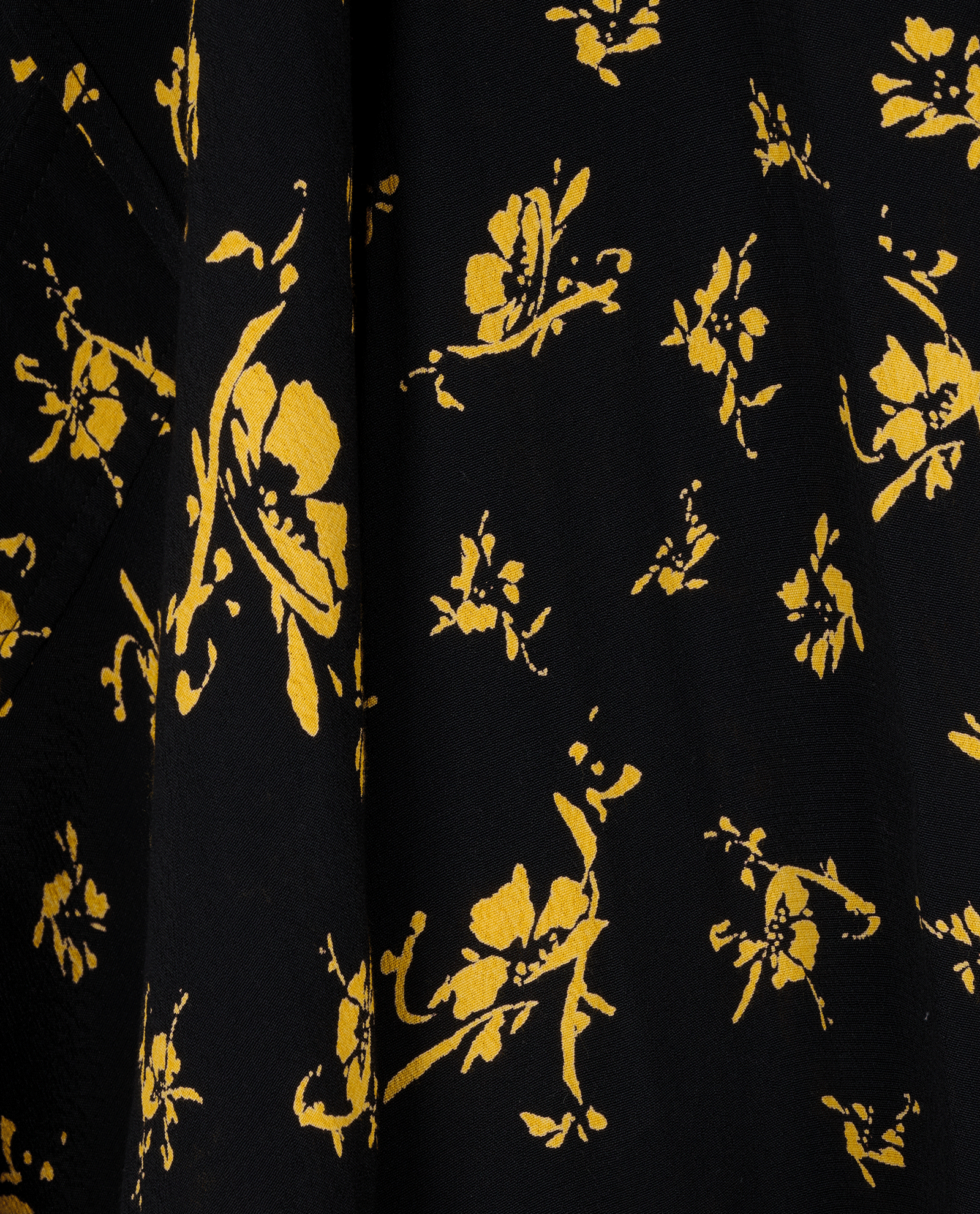 Ganni Floral Wrap Dress, &pound;60, Clothing, Black/Yellow, Viscose, Other view
