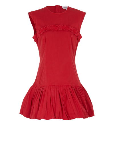 Ganni Sleeveless Dress, &pound;70, Clothing, Red, Cotton, Front view