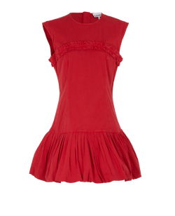Ganni Sleeveless Dress, Cotton, Red, UK14, 1*