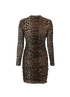 Ganni Leopard Ruched Dress, back view